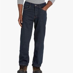 Smith's Workwear Fleece Lined 5 Pocket Denim Pant, Dark Vintage wash 38X34 NWT